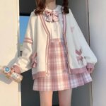 2025 Autumn Winter Women Sweater Loose Japanese Style Sweet Knitted Cardigan Embroidery Oversize Harajuku Female Cardigans Cute