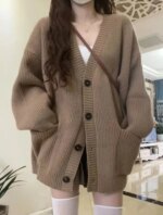 Women's Cardigan Sweater Women Grey Beige Camel Knit Korean Style Popular Autumn Fashion Women's Clothing 2024 Trend Outerwear
