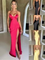 Women Dress for Wedding Party Club Fashion Female Clothing Sexy Camisole Long Dress Summer Beach Elegant Pullover Midi Dress