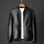 2024 Autumn New Men Black Biker PU Leather Coat Korean Fashion Men Pu Leather Jacket Trend Casual Fit Slim Baseball Clothes 8Xl