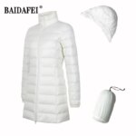 Plus Size 7XL 8XL Thick Long Down Jacket Women Winter Ultra Light Down Jacket Women with Down Coat Female Hat Detachable
