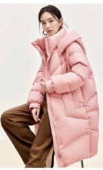 SENTUBILA Winter Long Down Coat Women 2024 Korean Over`sized Hooded Zipper White Duck Down Jackets Parkas Outerwears W44Y55972