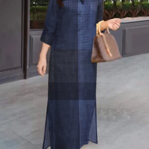 ZANZEA Vintage Women Maxi Dresses 2025 Spring Summer Plaid Checked Sundress Casual Lapel Neck Work Vestidos Kaftan Robe Femme