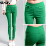 Candy Colors Skinny Stretch Pants Casual Pencil Pantalones Women High Waist Capris Spring Summer Pencil Trousers Basic Leggings