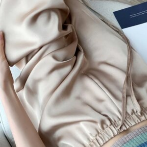 Women's Wide Leg Pants Summer Ice Silk Straight Trousers High Waist Ladies Casual Loose Satin Soft Full-length Pants for Women