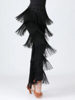 2024 Sexy New In Women Fringed Trousers Multi-layer Solid Color Dance Trousers Tassels Party Pants Female Clothes Plus Size