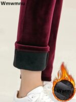 Winter Thicken Velvet Pencil Pants Women's High Waist Plush Fleece Lined Big Size 5xl Ankle-length Pantalons New Slim Leggings