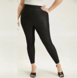 Curvy Plus Size Faux Leather Leggings Tummy Control Wideband Matte Pleather Leggin 2X 4X