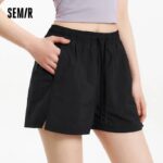 Semir Casual Pants Women Cool Feeling Loose Slimming 2025 New Summer Moisture Wicking Split Hem Textured Shorts Minimalist