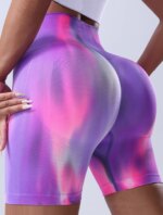 Seamless Aurora High Waist Sport Shorts Comfortable hip lift workout Pants for Women Fitness Running Cycling Yoga Leggings