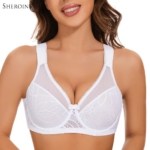 Sheroine Plus Size Underwire Bra, Lace Floral Minimizer Full Coverage Unpadded Bras for Women Lifting Support Comfort