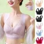1pcs Ice Silk Seamless Lace Bra Top Support Underwear No Steel Ring Comfortable Large Size Sleep Bra Vest Bralette