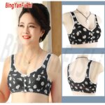 Full CUP Cotton Bras Front Closure Vest Brassiere Soft Intimate Women Underwear Female Comfy Plus Size BH Wide Strap Push Up Y02
