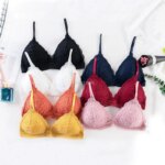 French Beautiful Back Bra Women'S Thin Lace  No Steel Ring Sling Strap Small Chest Gather Up Support Bra Deep V Girls Fashion