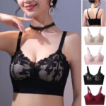 1pcs Ice Silk Seamless Lace Sport Bra No Steel Ring Comfortable Large Size Bra vest bra Gather Anti Sagging Underwear