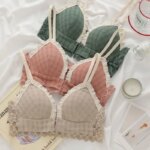 Fashion Front Closure Girls Sweet Lace Bra Wire Free Comfortable Underwear Women Seamless Breathable Lingerie Female Bras