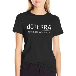 Doterra Wellness Advocate Essential Oil White Text T-Shirt korean fashion aesthetic clothes t-shirts for Women cotton