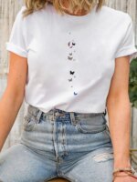 Butterfly Trend Cute 90s Short Sleeve Lady Female Shirt Tee Fashion Clothes Women Print Spring Summer Graphic T-shirt