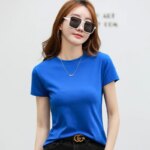 MRMT 2025 Brand New Women's T-shirt Short-sleeved Solid Color Trimming O-neck Women T shirt for Female Woman Tops Tees Tshirt
