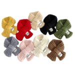 B2EB Thick Neck Scarves Solid Color Long Muffler Infant Baby Knit Neckerchief
