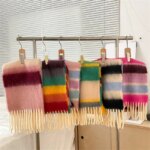 Rainbow Fringe Kids Scarf Cosy Fashionable Long Muffler Baby Winter Neck Warmer for Children Unisex Designing Neckwear