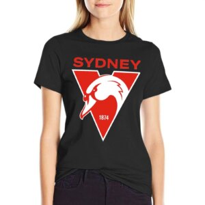 Sydney the Bloods Swans Haughty Swannies-Logo T-Shirt cute tops cute clothes Woman clothing
