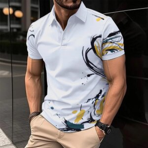 2025 New Men's T-Shirt Polo Shirt, Business Casual Shirt, Short Sleeve, Fashion, Summer novel,