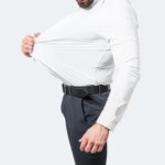 New 2023 spring and summer men's long-sleeved four-sidedelastic business casual silky anti-wrinkle non-ironing white shirt S~8XL