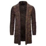 Men's Long Knitted Sweater Coats Casual Cardigan Men's X-long Knitted Cardigan Coat Solid Color Sweatercoat