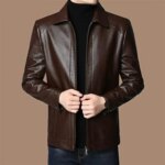 Stylish Protective for Cool Autumn Winter Thick Warm Windproof Men's Faux Leather Motorcycle Jackets Motorcycle Men Fall Jacket
