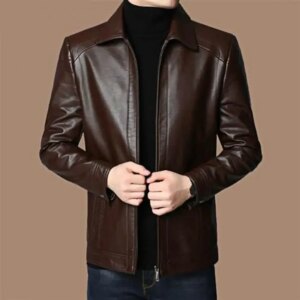 Stylish Protective for Cool Autumn Winter Thick Warm Windproof Men's Faux Leather Motorcycle Jackets Motorcycle Men Fall Jacket