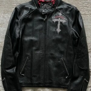 Affliction Jackets New Hip Hop Skull Embroidery Harajuku Fashion Pu Leather Men Jacket Long Sleeve Zipper Jacket Coat Streetwear