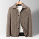 Classic Mens Office Dress Jackets Quality Casual Business Lapel Windbreak Coats Top Autumn Winter Blended Wool Jacket Streetwear