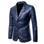Leather Slim Fit Trend Coat Korean Style Male Outerwear Streetwear Casual Jackets Men Motorcycle Leather Jacket Men Brand Blazer