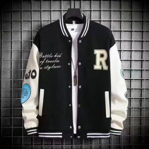 Y2k Men's Bomber Jacket Streetwear 2023 Hip Hop Vintage Letter Embroidery Patchwork Baseball Jacket Cotton College Coats Outwear