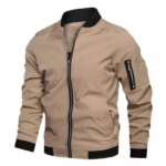 Zip Up Coat with Pockets Clothing Spring Autumn Men's Zipper Bomber Jacket Casual Lightweight Jacket For Men Sports Windbreaker