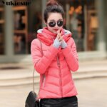 clothes Winter XXXL Jacket Women hooded Solid Color Short Female Coat Parka Outwear For Women Jaqueta Feminina Inverno