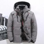 Warm Padded Snow Coat Men Down Jacket Hooded Outdoor Thick Parka -20 Degree Male White Duck Down Jacket Oversized Winter Parkas