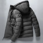 Mens Winter Hooded Jacket Cotton Padded Parka Coat Men's New Fashion Down Cotton Jacket Korean Style Casual Mens Overcoat