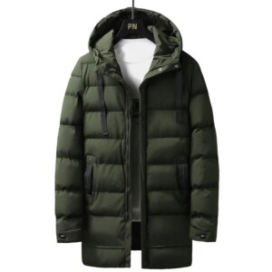 Puffer Jacket Men 8XL Thick Warm Winter Jackets Plus Size Hooded Long Coats Fashion Casual Cotton Padded Parkas Man Outwear  Top