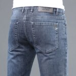 2023 Spring and Autumn New Classic Fashion Solid Color Elastic Small Legs Men's Casual Slim Comfortable Breathable Jeans 28-36