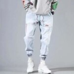 2024 New Men Streetwear Hip Hop Cargo Pants Mens Jeans Elastic Harem Joggers Pants Autumn Spring Trousers Men Clothing S-4XL
