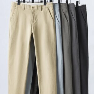 2025 New Summer Thin Ankle Length Pants Men Khaki Solid Color Jogger Outdoor Business Work Korean Taper Casual Trousers Male