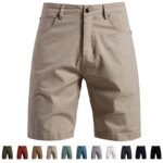 2025 Summer New 100 Cotton Men's Shorts Straight Leg Quarter Pants Business Casual Solid Color Shorts Men