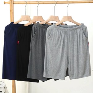Homme Short Mens Jogging Casual Sweatpant Men size 6XL Breathable Home shorts Beach Solid Cotton Shorts Men Striped Panties