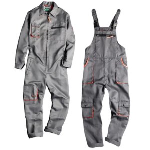 Men Long Sleeve Cargo Overalls Bib Pants Zipper Pockets Rompers Jumpsuit Fashion Labor Casual Coveralls Plus Size S-4xl