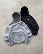 Streetwear Y2K Casual Baggy Sweatshirt Drawstring Sports Pants Zipper Hoodie Letter Embroidery Fashion 2 Piece Set Tracksuit Men