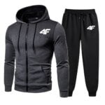 Casual Men's Tracksuits Printing Round Dot Zipper Hoodies+Jogging Pants Two Piece Set Mens Coat Sweatshirt Trend Street Clothing