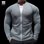Men Outdoor Sports Coats Gym Running Training Jackets Fitness Bodybuilding Sport Quality Elastic Long Sleeve Cycling Sportswear