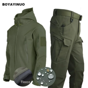 Fleece Softshell Tactical Jacket Men Winter Jacket Waterproof Mens Windbreaker Hiking Jacket Men Tactical Suit Tracksuit Autumn